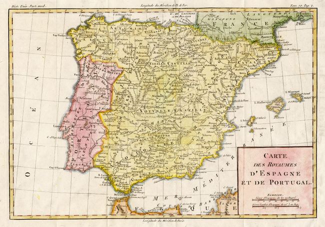 Carte des Royaumes d' Espagne et de Portugal