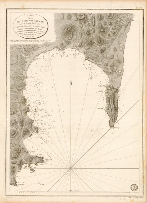 Carte de la Baie de Gibraltar Reduite du Plan leve en 1786