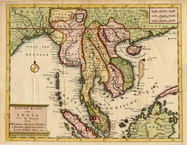 Nieuwe Kaart van India over de Ganges of van Malakka, Siam, Cambodia, Chiampa, Kochinchina, Laos, Pegu, Ava, enz.