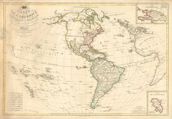 Carte de l' Amerique Septentrionale et Meridionale, Ou se trouvent les Descouvertes les plus nouvelles, et les trois Voyages de Cook