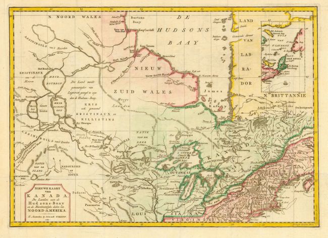 Nieuwe Kaart van Kanada de Landen aan de Hudsons-Baay en de Noordwestelyke deelen van Noord-Amerika