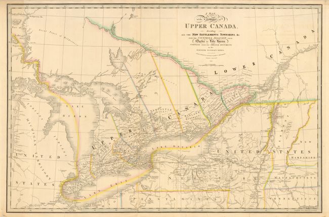A Map of the Province of Upper Canada describing All the New Settlements, Townships, &c. with the Countries Adjacent, from Quebec to Lake Huron