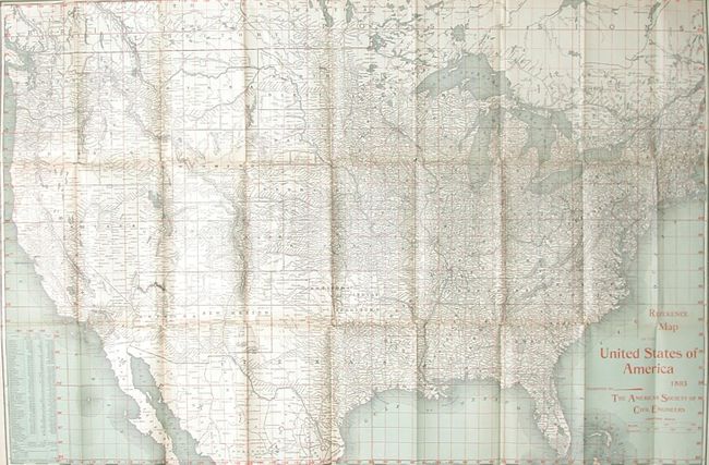 Reference Map of the United States of America 1893 Presented by the American Society of Civil Engineers
