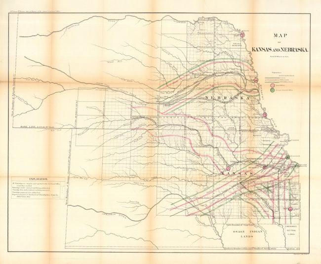 Map of Kansas and Nebraska