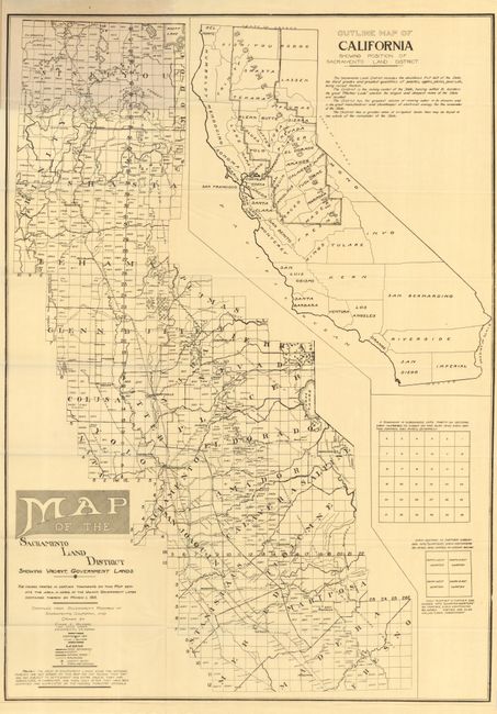 Map of the Sacramento Land District Showing Vacant Government Landsas of March 1, 1915