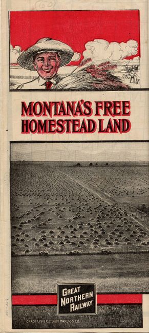 Great Northern Railway Map of Montana's Homestead Lands Taken from Records of United States Land Offices at Glasgow, Havre, and Great Falls