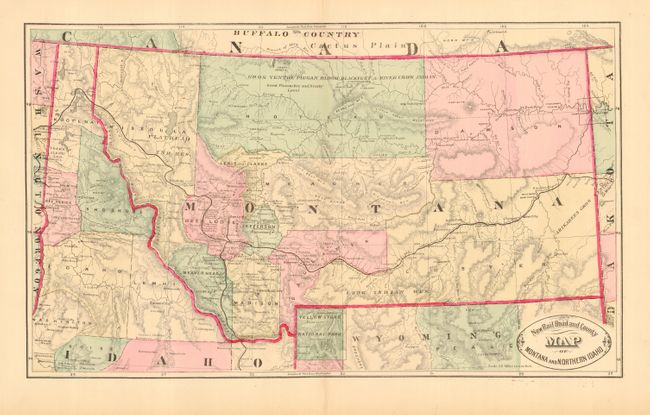 New Rail Road and County Map of Montana and Northern Idaho