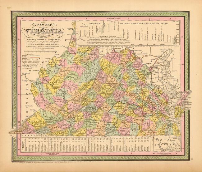A New Map of Virginia with its Canals, Roads & Distances from place to place, along the Stage & Steam Boat Routes
