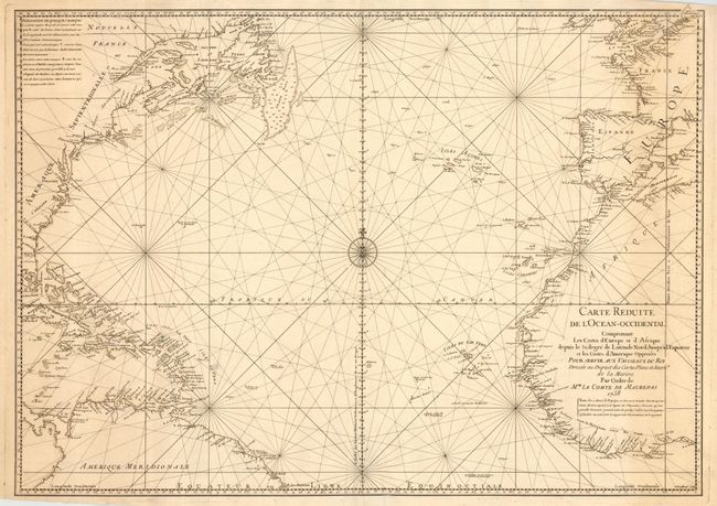 Carte Reduite de l' Ocean-Occidental Comprenant les Costes d' Europe et d' Afrique