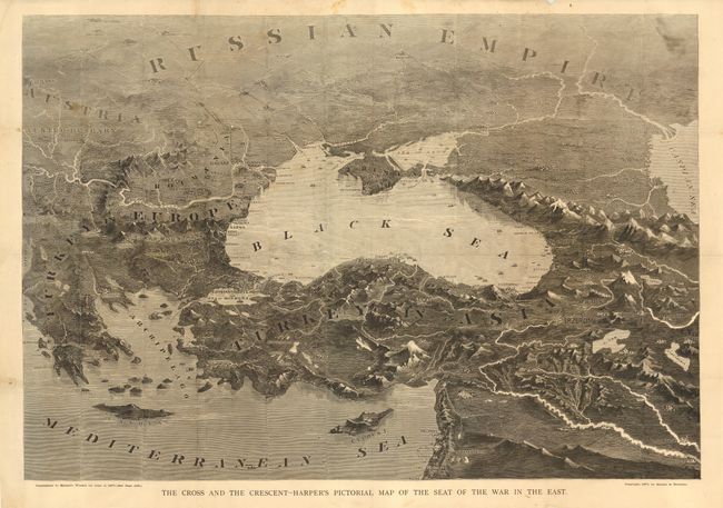 The Cross and the Crescent - Harper's Pictorial Map of the Seat of the War in the East