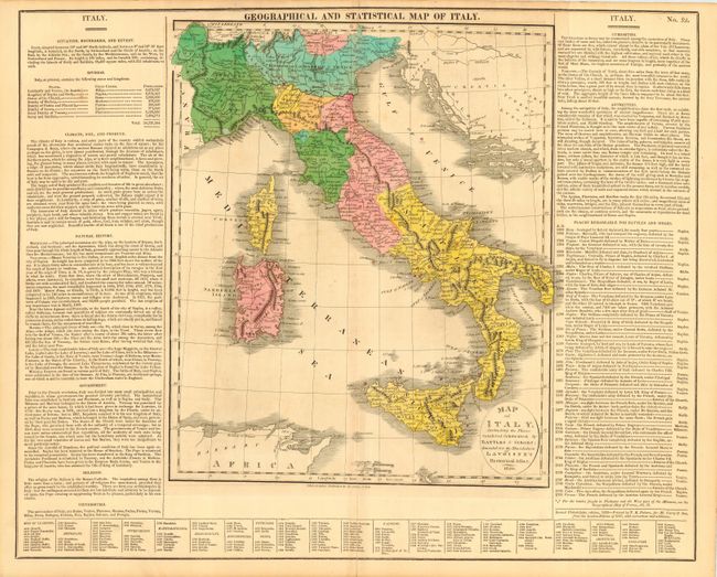Geographical and Statistical Map of Italy