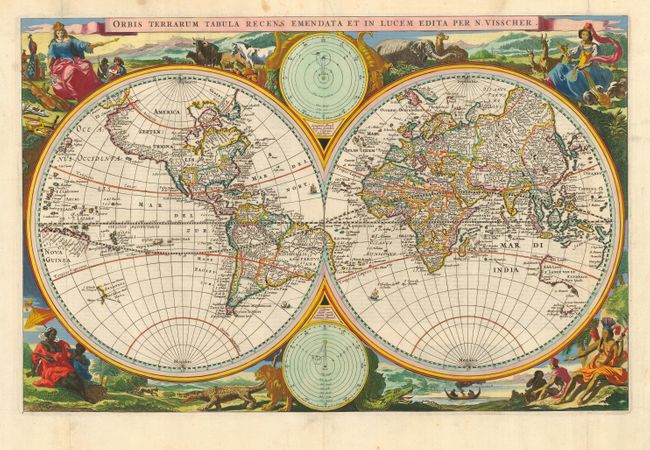 Orbis Terrarum Tabula Recens Emendata et In Lucem Edita Per N. Visscher