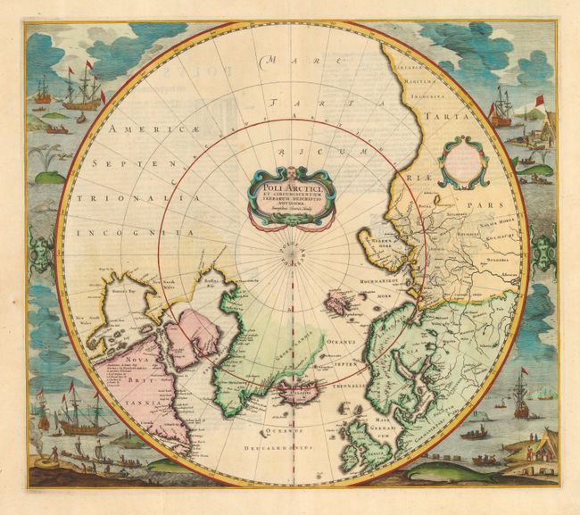 Poli Arctici, et Circumtacentium Terrarum Descriptio Novissima