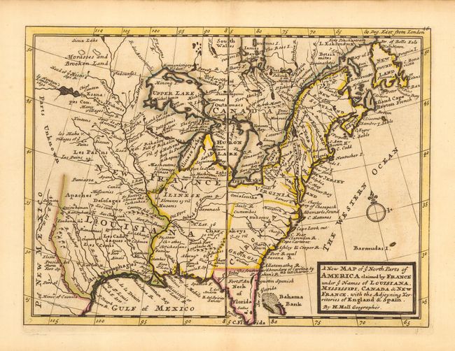 A New Map of ye North Parts of America claimed by France under ye names of Louisiana, Mississippi, Canada & New France, with the Adjoyning Territories of England & Spain