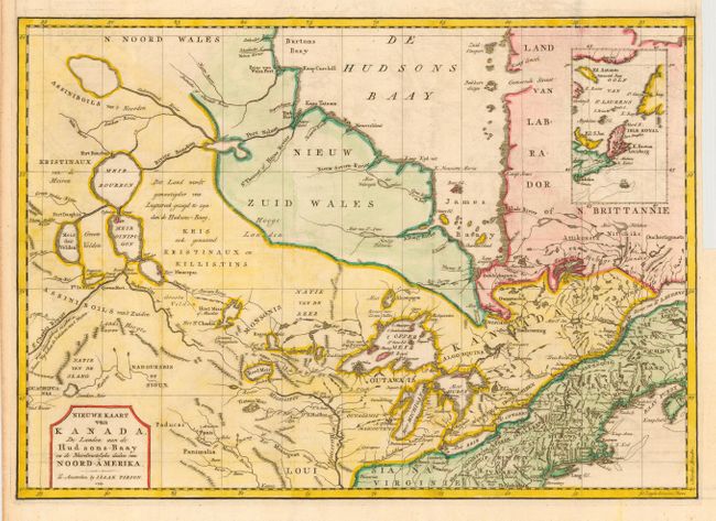 Nieuwe Kaart van Kanada de Landen aan de Hudsons-Baay en de Noordwestelyke deelen van Noord-Amerika