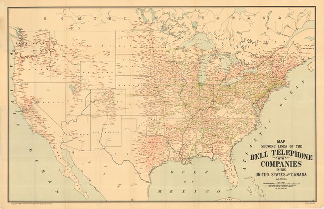 Map Showing Lines of the Bell Telephone Companies in the United States and Canada July 1st 1904