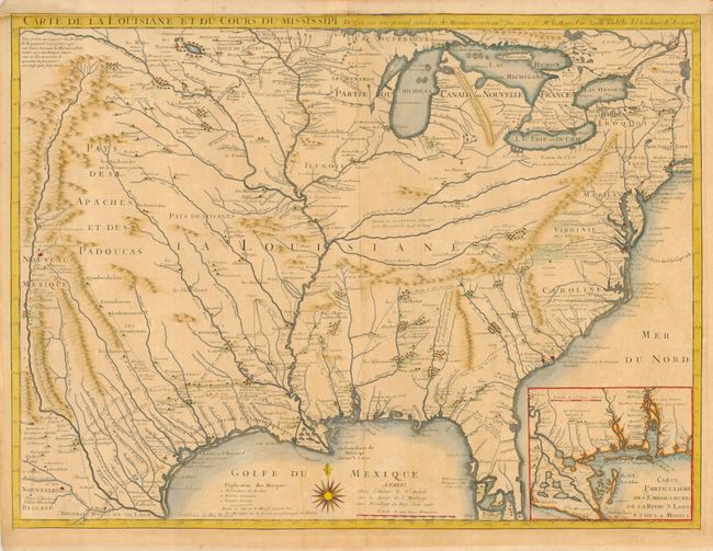 Carte de la Louisiane et du Cours du Mississippi Dressee sur un grand numbre de Memoires