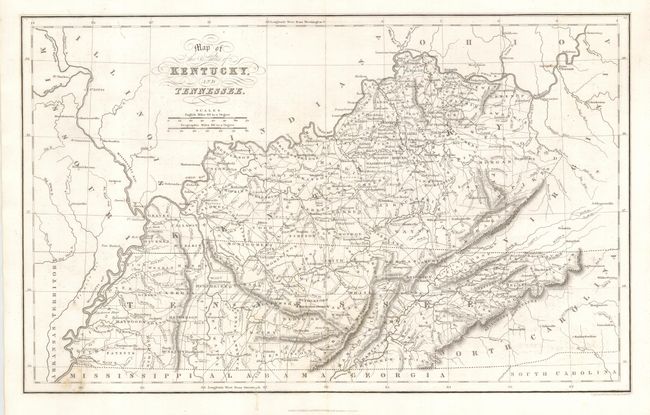 Map of the States of Kentucky and Tennessee