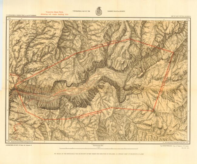 Topographical Map of the Yosemite Valley and Vicinity [with] Administrative Map of Yosemite National Park California