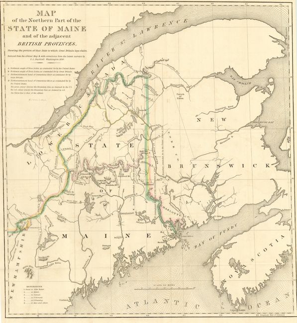Map of the Northern Part of the State of Maine and the Adjacent British Provinces [together with] Extract from a Map of the British and French Dominions in the North America by Jno. Mitchell