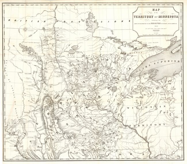 Map of the Territory of Minnesota Exhibiting the Route of the Expedition to the Red River of the North