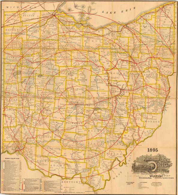 Railroad Map of Ohio.  Published by the State