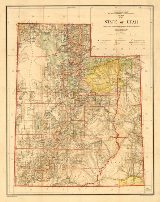 Map of the State of Utah