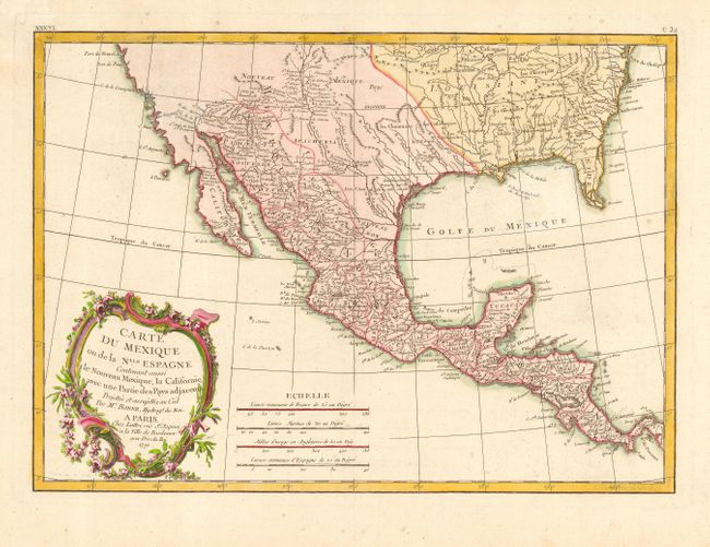 Carte du Mexique ou de la Nlle. Espagne Contenant aussi le Nouveau Mexique, la Californie, avec une Partie des Pays adjacents