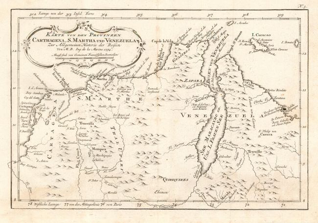 Karte von den Provinzen Carthagena, S. Martha und Venezuela Zur Allgemeinen Historie de Reisen