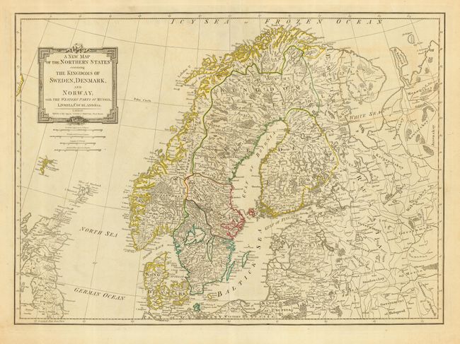 A New Map of the Northern States containing the Kingdoms of Sweden, Denmark, and Norway; with The Western Parts of Russia, Livonia, Courland &ca.