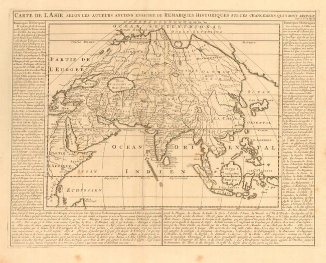 Carte de L'Asie Selon les Auteurs Anciens Enrichie de Remarques Historiques