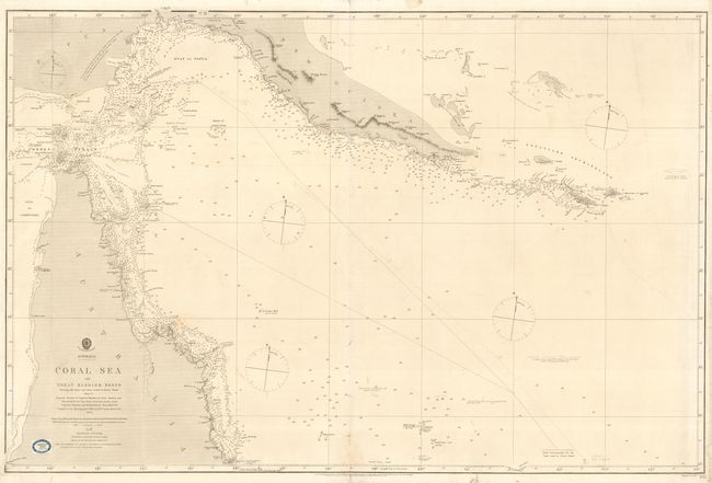 Australia - Coral Sea and Great Barrier Reefs Shewing The Inner and Outer routes to Torres Strait