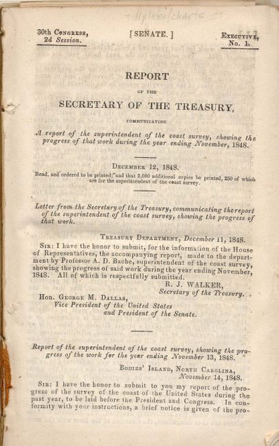 Report of the Superintendent of the Coast Survey, showing the progress of that work during the year ending November 1848.