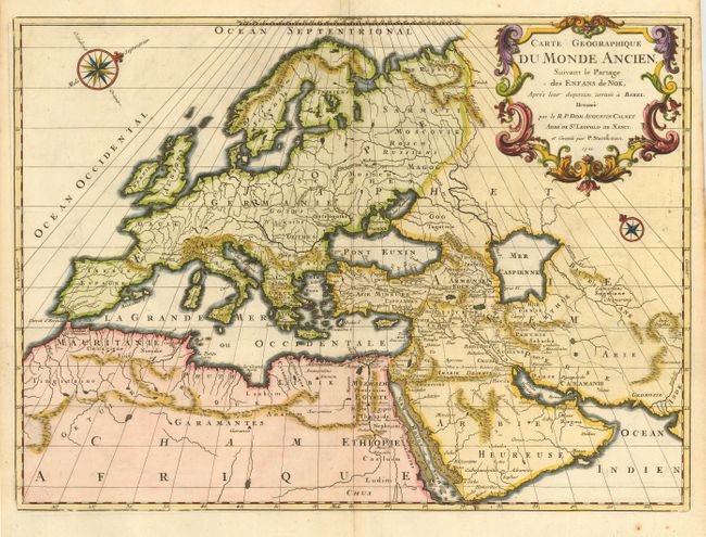 Carte Geographique du Monde Ancien, Suivant le Partage des Enfas de Noe