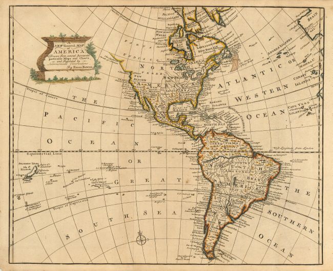 A New General Map of America. Drawn from several Accurate particular Maps and Charts and Regulated by Astronomical Observations