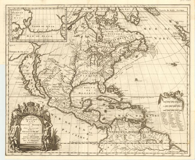 Amerique Septentrionalis Carte d'un tres grand Pays entre le Nouveau Mexique et la Mer Glaciale