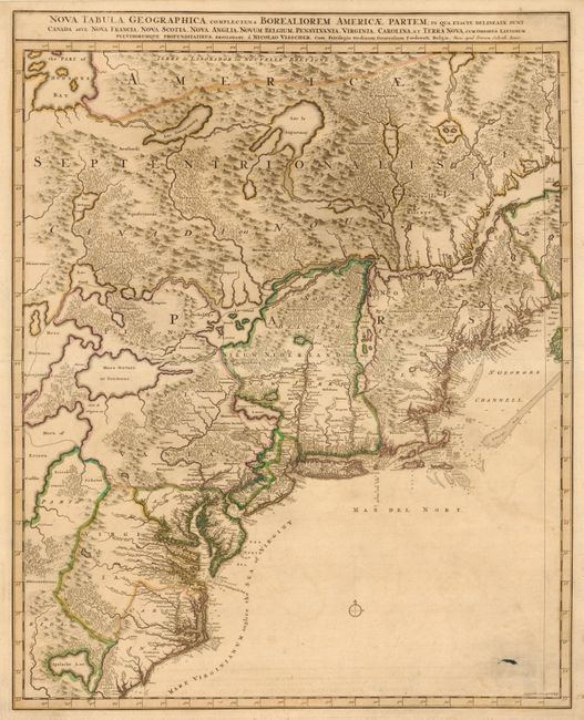 Nova Tabula Geographica complectens Borealiorem Americae Partem