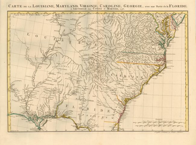 Carte de la Louisiane, Maryland, Virginie, Caroline, Georgie, avec une Partie de la Floride