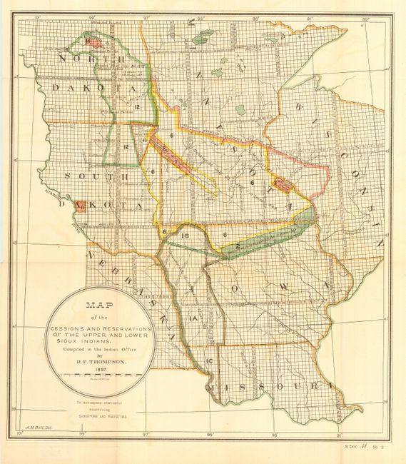 Map of the Cessions and Reservations of the Upper and Lower Sioux Indians