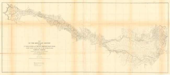 Map of the Mountain Section of the Ft.  Walla Walla & Ft. Benton Military Wagon Road from Coeur d'Alene to the Dearborn River