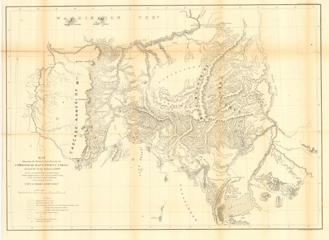 Map Showing the Routes travelled by the Command of Majr E. Steen, U. S. Drags., against the Snake Indians in 1860