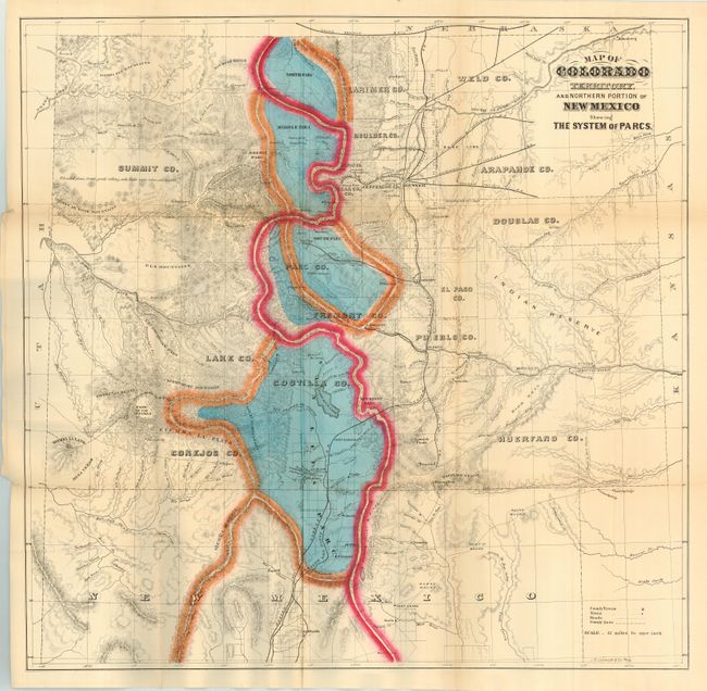 Map of Colorado Territory, and Northern Portion of New Mexico Showing the System of Parcs