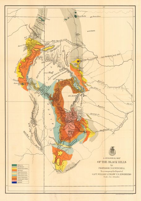 A Geological Map of the Black Hills by Professor N. H. Winchell