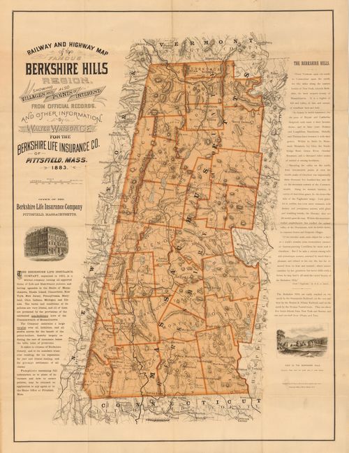 Railway and Highway Map of the Famous Berkshire Hills Region, Showing also Villages and Points of Interest