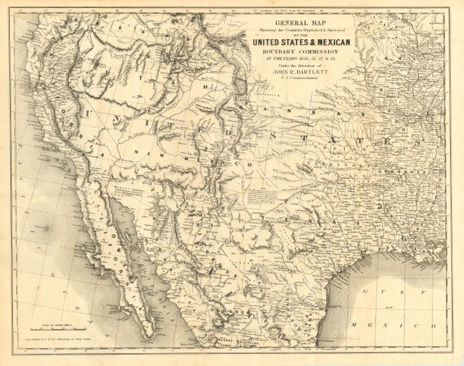 General Map Showing the Countries Explored & Surveyed by the United States & Mexican Boundary Commission in the Years 1850, 51, 52 & 53