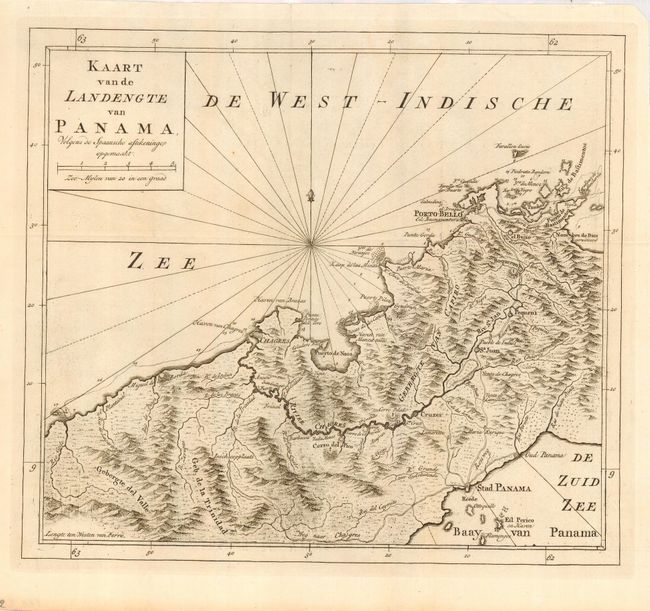 Kaart van de Landengte van Panama