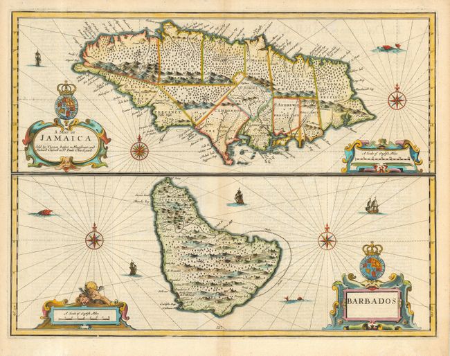 A Map of Jamaica [on sheet with] Barbados