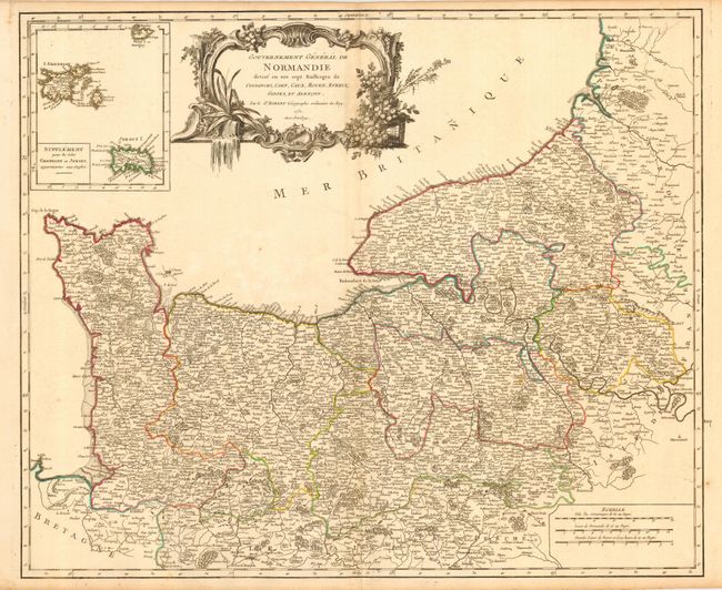 Gouvernement General de Normandie divise en ses sept Bailiages de Coutances, Caen, Caux, Rouen, Evreux, Gisors, et Alencon