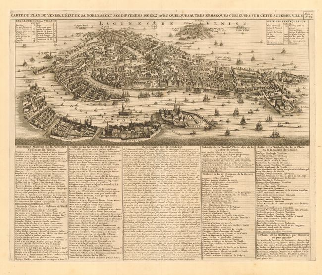 Carte du Plan de Venise, l'Etat de sa Noblesse, et ses Differens Digrez, avec Quelquesautres Remarques Curieuses sur cette Superbe Ville