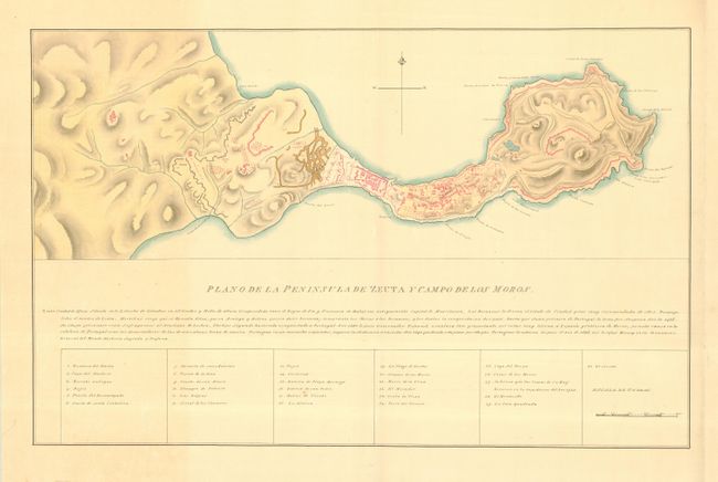 Plano de la Peninsula de Zeuta y Campo de los Moros